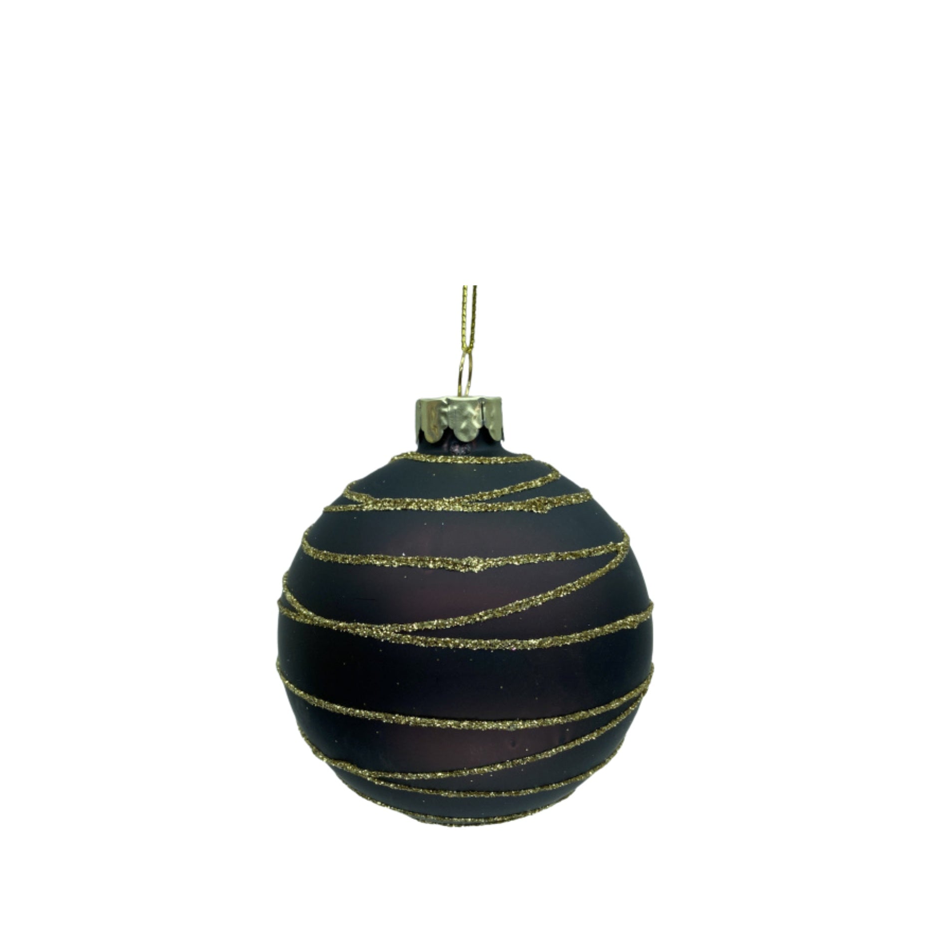 4 Stk. Christbaumkugeln mit horizontalen Streifen